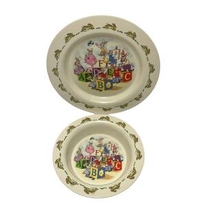 Vintage Royal Doulton Bunnykins Melamine ABC Set